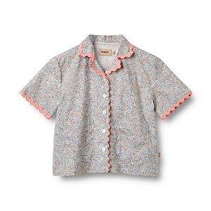 Рубашка с тесьмой Wheat "Vilma Air Blue Flowers", васильковое торнадо